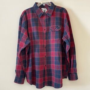 Ocean Current Men’s Red Black Long Sleeve Flannel Shirt - XL - Pre-owned